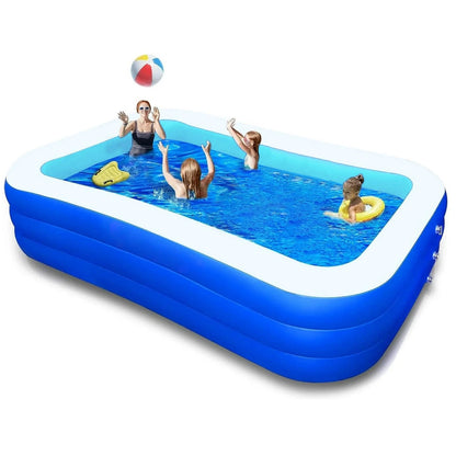 Inflatable Swimming Pool for Large Outdoor Use (83''×53''×20'')