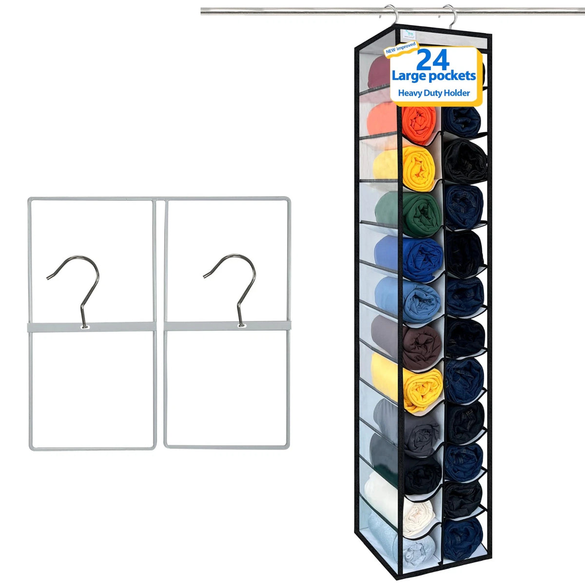 Legging Organizer for Closet Hanging (Holds 24 Leggings)
