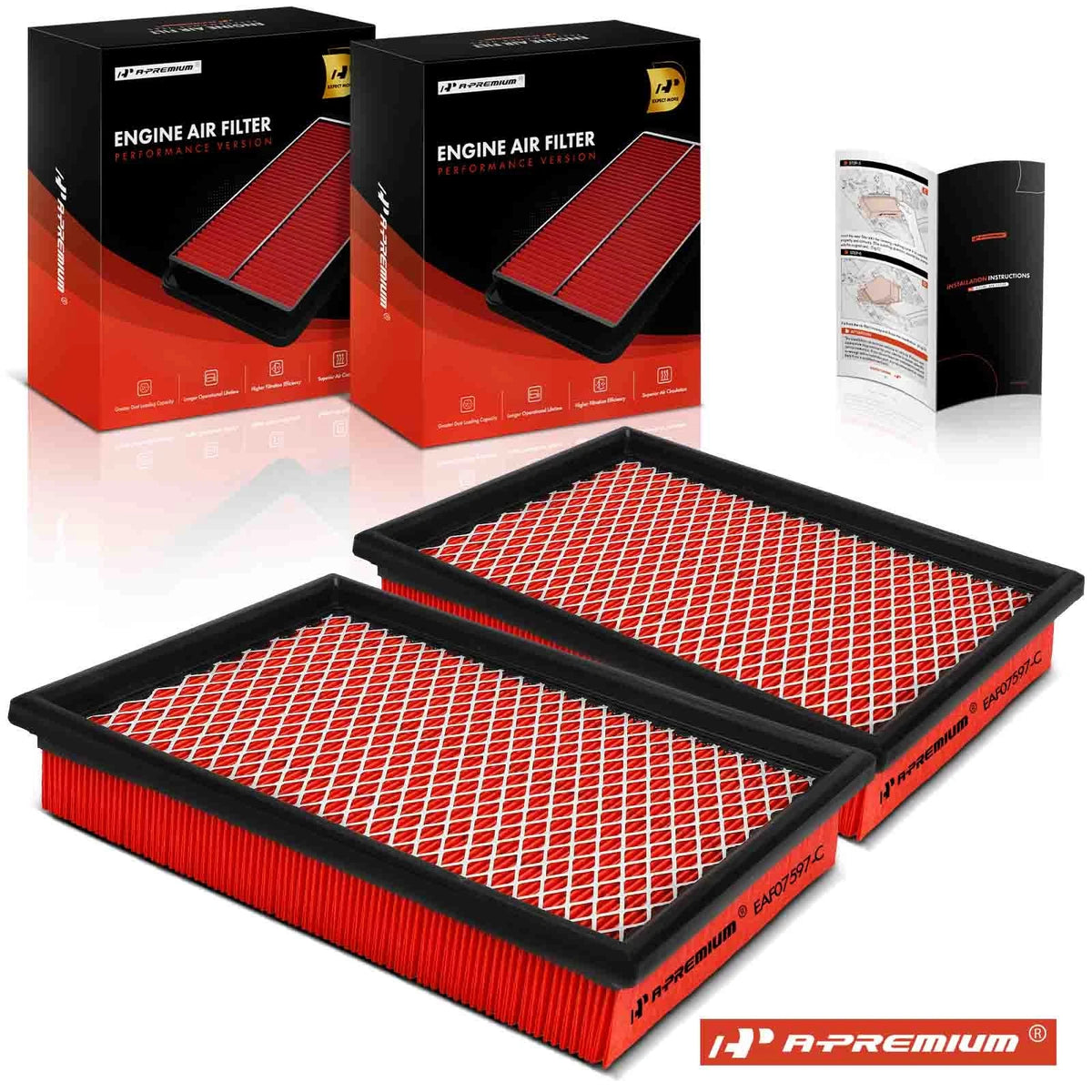 2X High Performance Engine Air Filter for Chevrolet Malibu Buick Regal (SA7597, SPA-2063, 25099149)