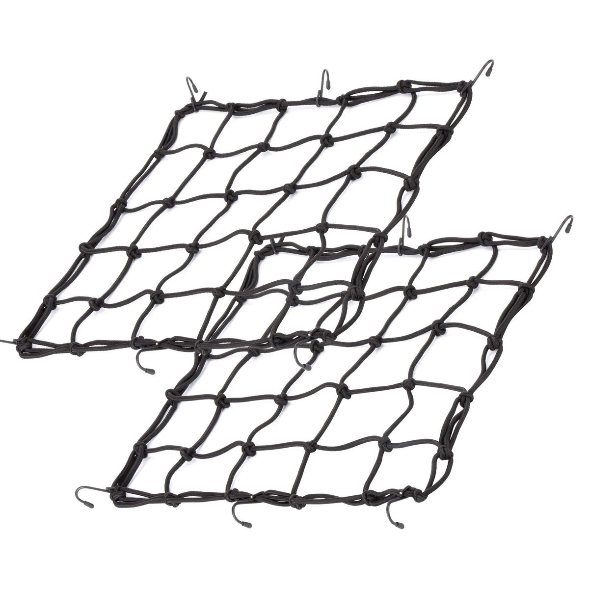 2X Heavy Duty Cargo Net for Gear & Luggage (15.7"x15.7", Stretches to 31.5")