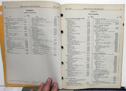 Parts List Book for 1937 DeSoto Passenger Car S3 Models