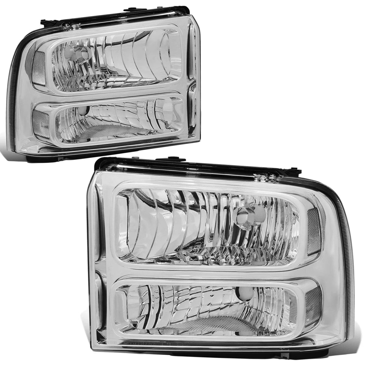 Chrome Clear Headlight + Turn Signal Lamp + OE Bumper Fog Light for Super Duty (2005–2007)