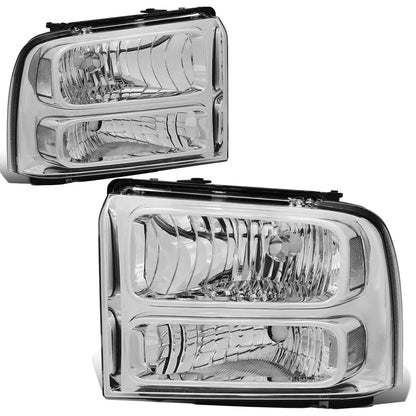 Chrome Clear Headlight + Turn Signal Lamp + OE Bumper Fog Light for Super Duty (2005–2007)