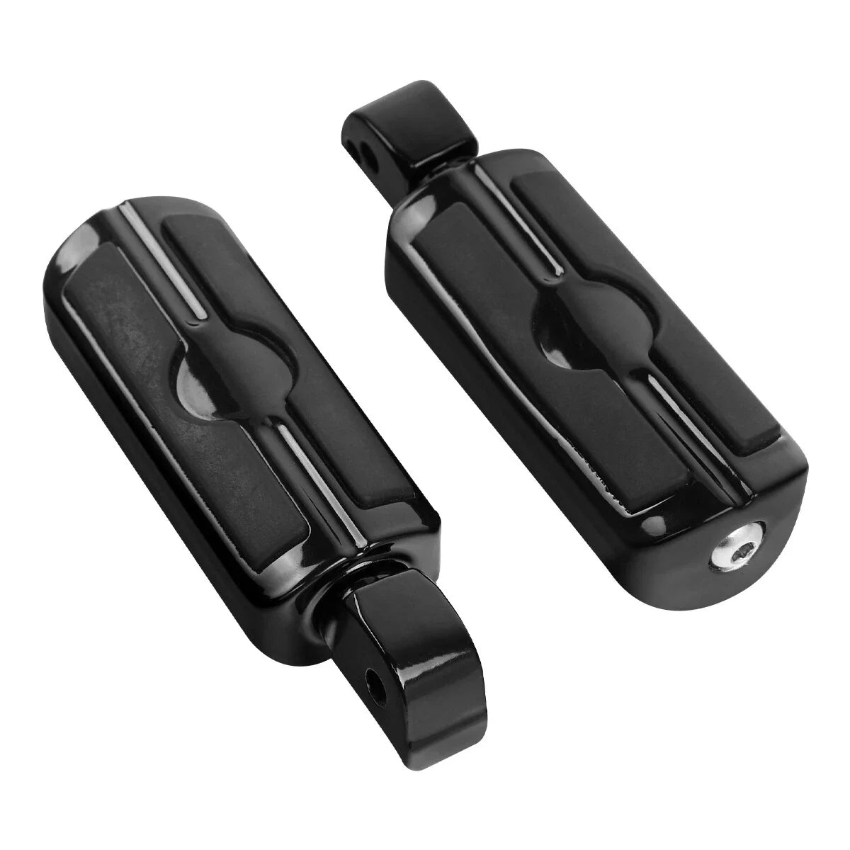 Black Rear Passenger Footpegs for Harley Softail Deluxe (2018–2025)
