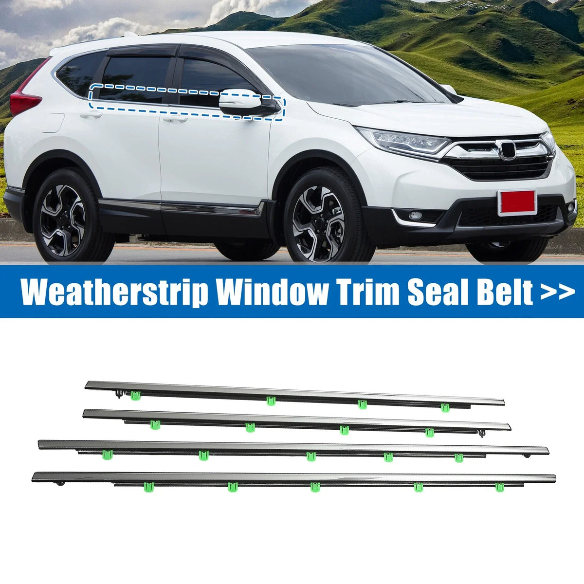 Set of 4 Weatherstrip Window Trim Seal Belt for Honda CR-V (2012–2016)