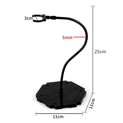 2X Black Action Figure Stand Display Holder Metal Support Arm