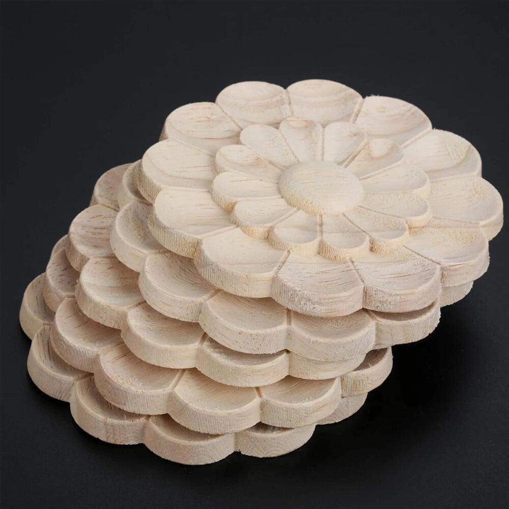 10pcs Unpainted Wood Rosettes for Door Wall Mirror