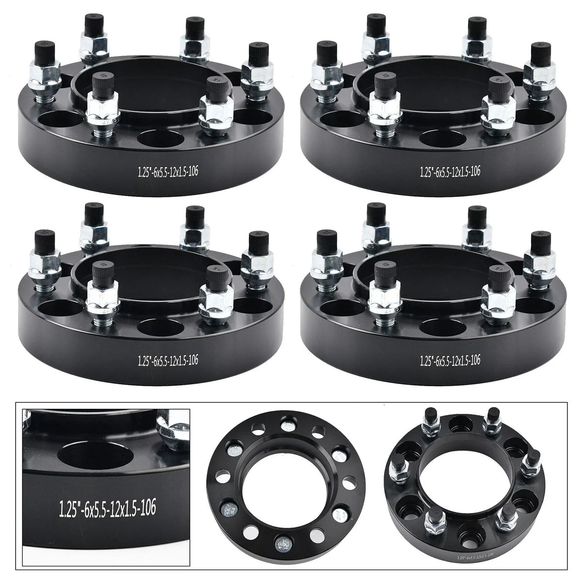Set of 4 Wheel Spacers 1.25" Hubcentric for Tacoma 4Runner FJ Cruiser (2005–2023)
