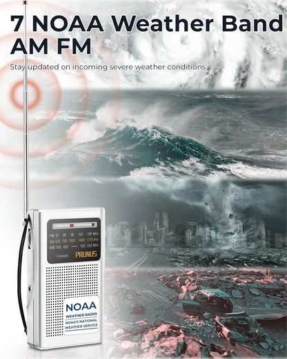 Portable NOAA Weather Emergency Alert Radio for