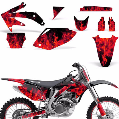 Decal Graphic Kit for Honda CRF 450 R (2005–2008) - Ice Red