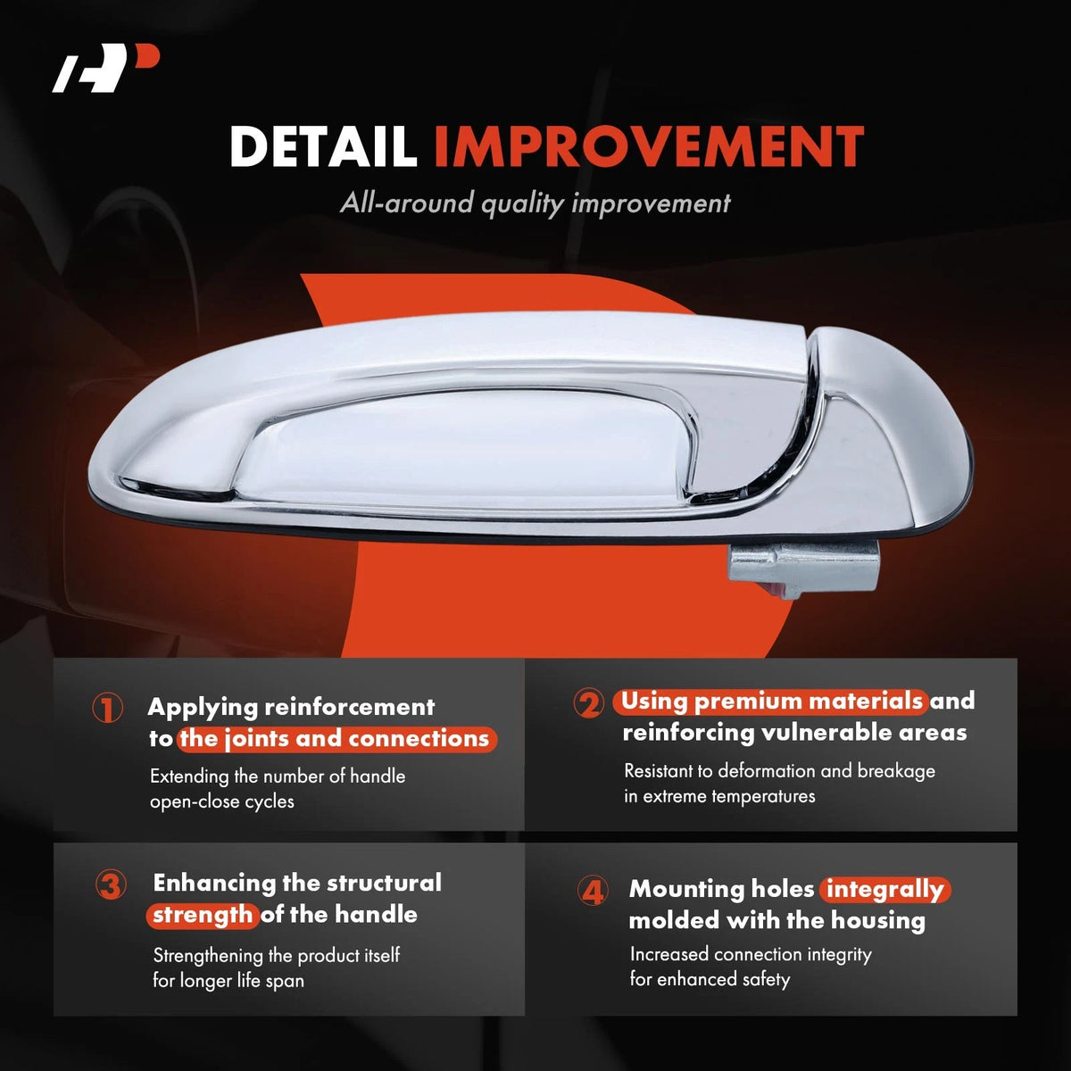 A-Premium Rear RH Exterior Door Handle for Ram Dakota 2011-2012 (55275684AB)