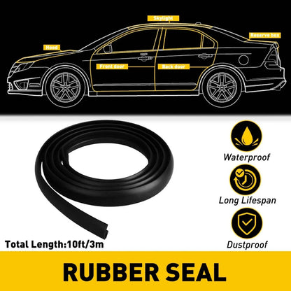Weather Seal Rubber Trim Molding Cover for Honda Models (10 Feet)