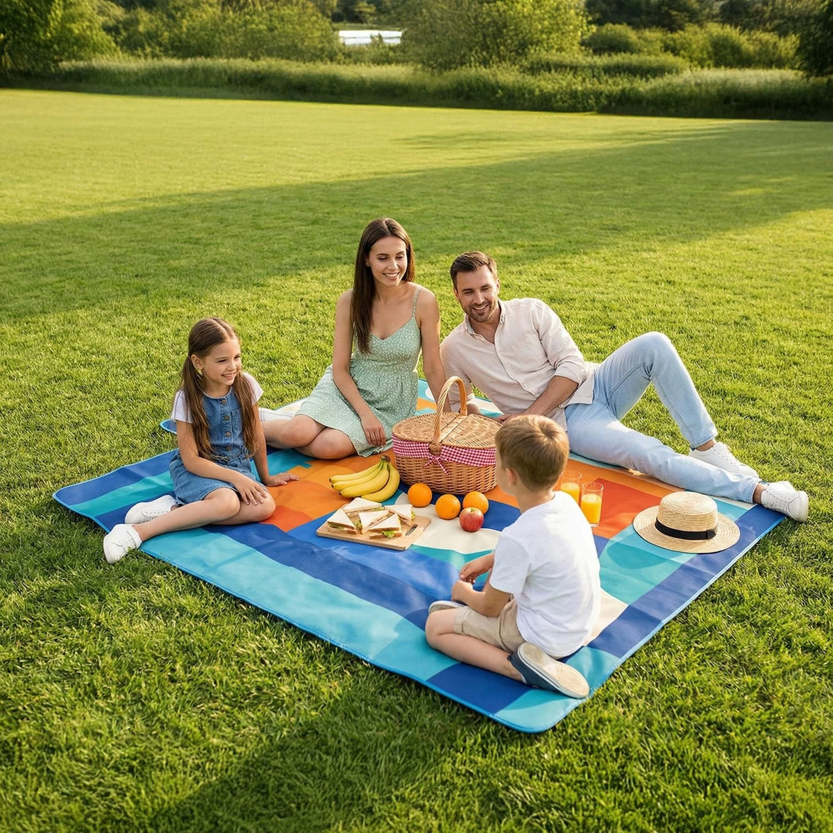 Extra Large Picnic Blanket 60" x 80" Waterproof Outdoor Mat