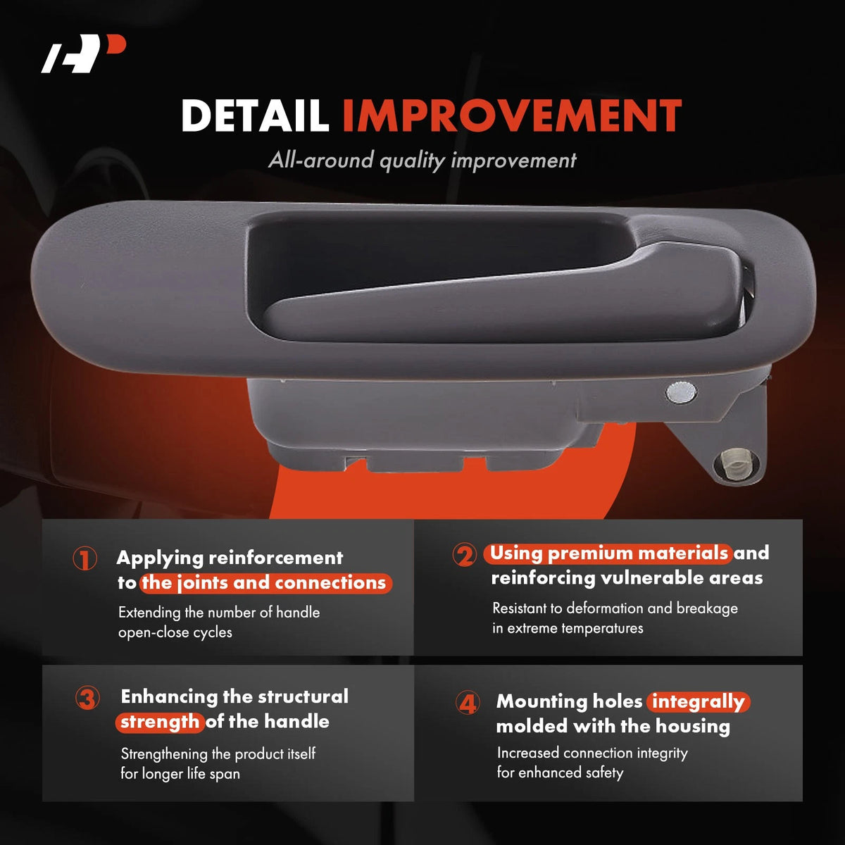 Front Right Door Handle for Honda Civic Sedan (2001–2005) 72120-S5A-003ZB, 82199