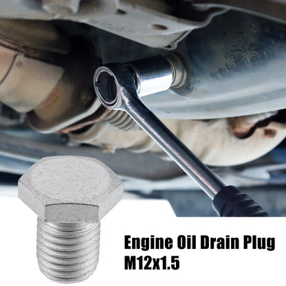 Set of 4 M12x1.5 Steel Engine Oil Drain Plug Screws with Gasket for BMW Mazda