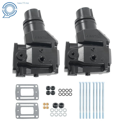 Pair Exhaust Risers Elbows for Volvo Penta OMC 4.3L 5.0 5.7 5.8 V6 V8 305 350