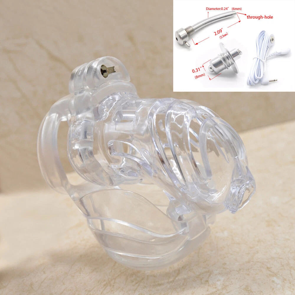 Male Electric Chastity Device with Shock Locking Belt for Men