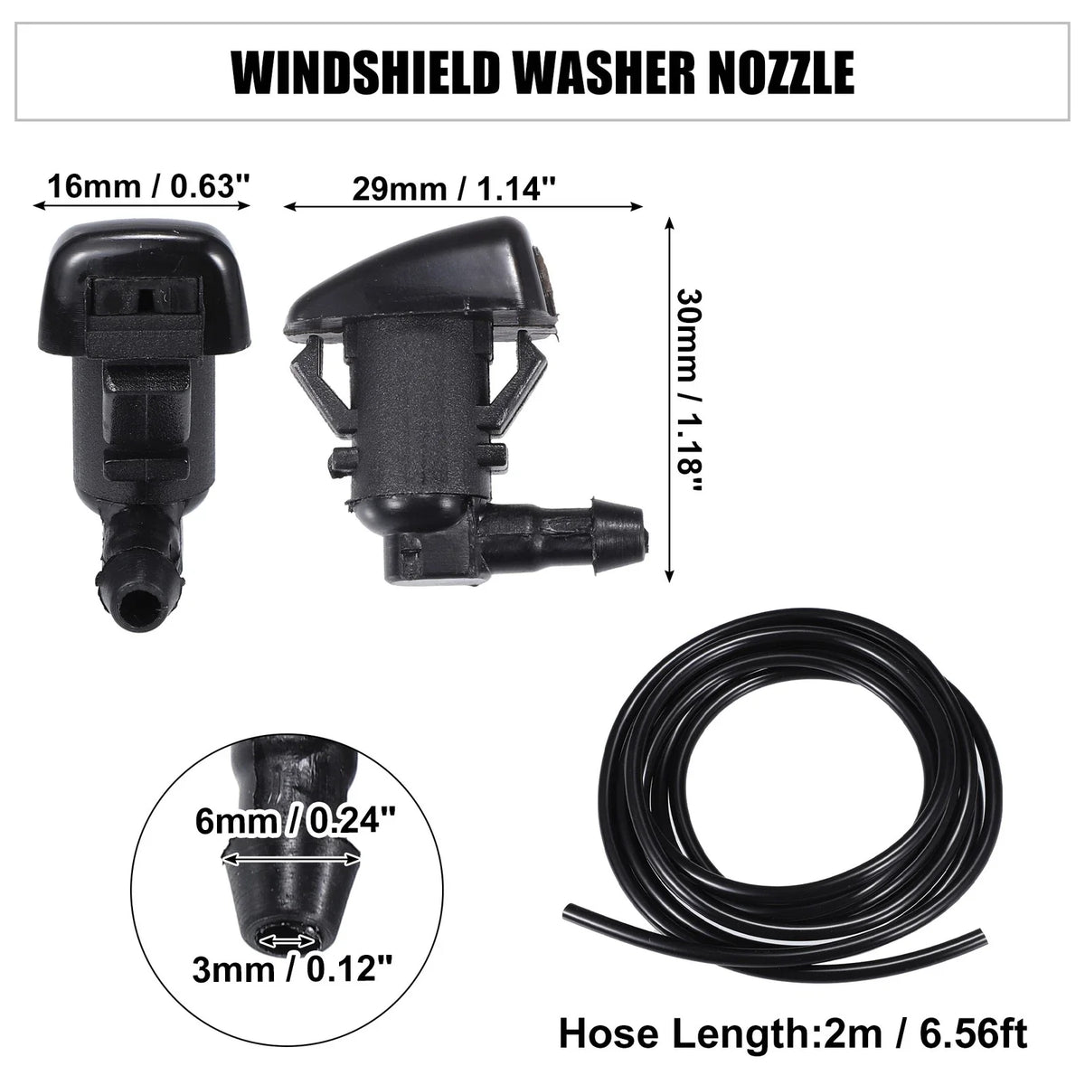 Set of 2 Windshield Washer Nozzles No. 7T4Z17603A for Ford Focus (2008)