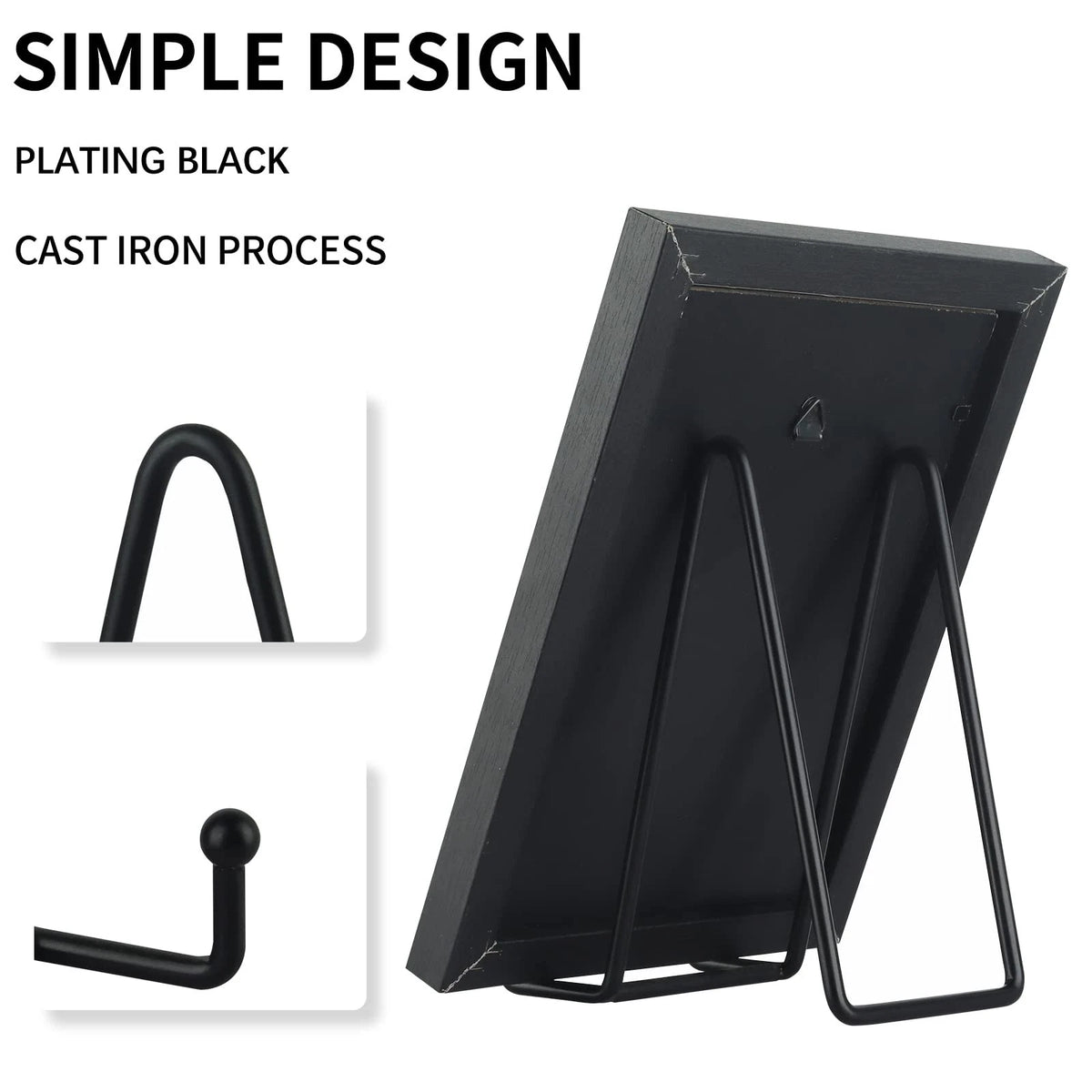 3 Pack 6 Inch Black Metal Display Stands for Picture Easel & Plate Holder