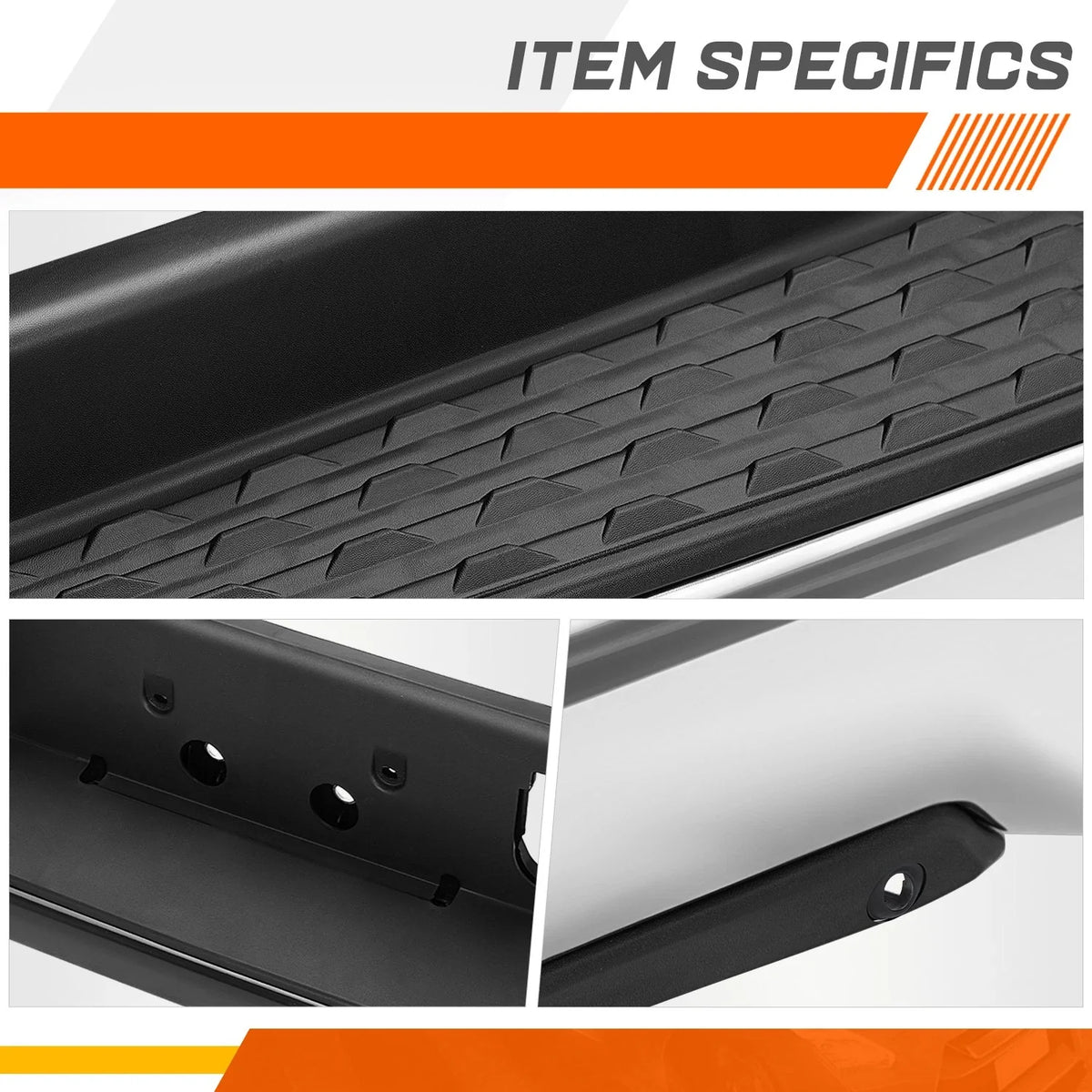Rear Step Bumper for Ram 1500 (2019–2024) w/ Sensor Holes & Dual Exhaust Cutout Chrome