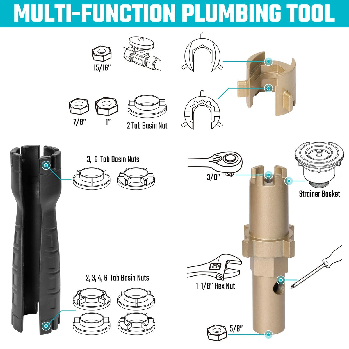 8-in-1 Faucet Wrench for Plumbing