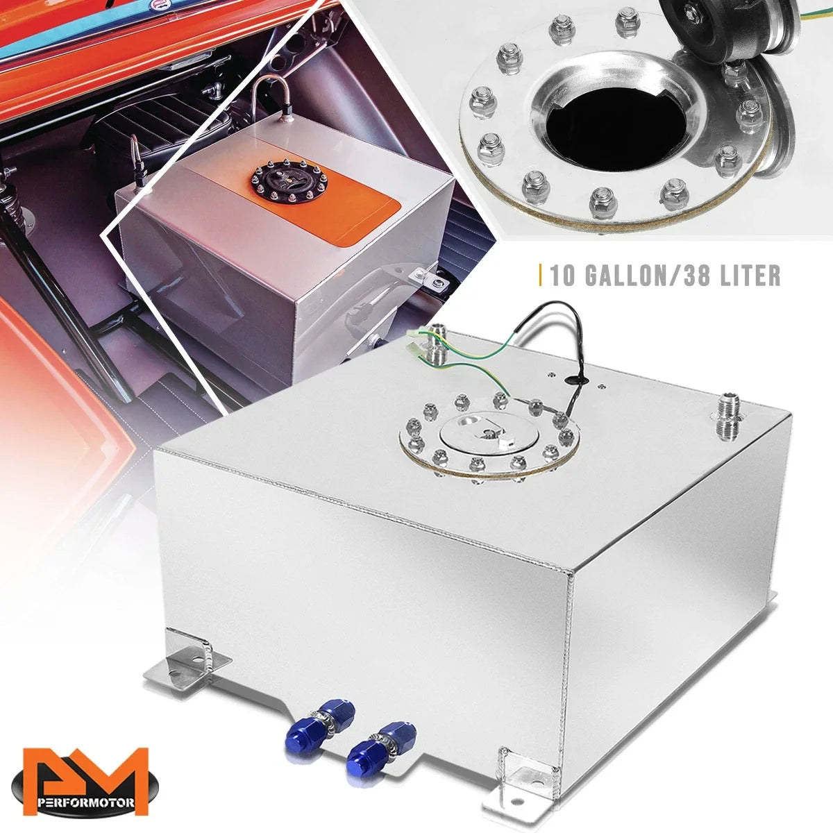 10 Gallon Aluminum Chrome Fuel Cell/Gas Tank for Universal Applications