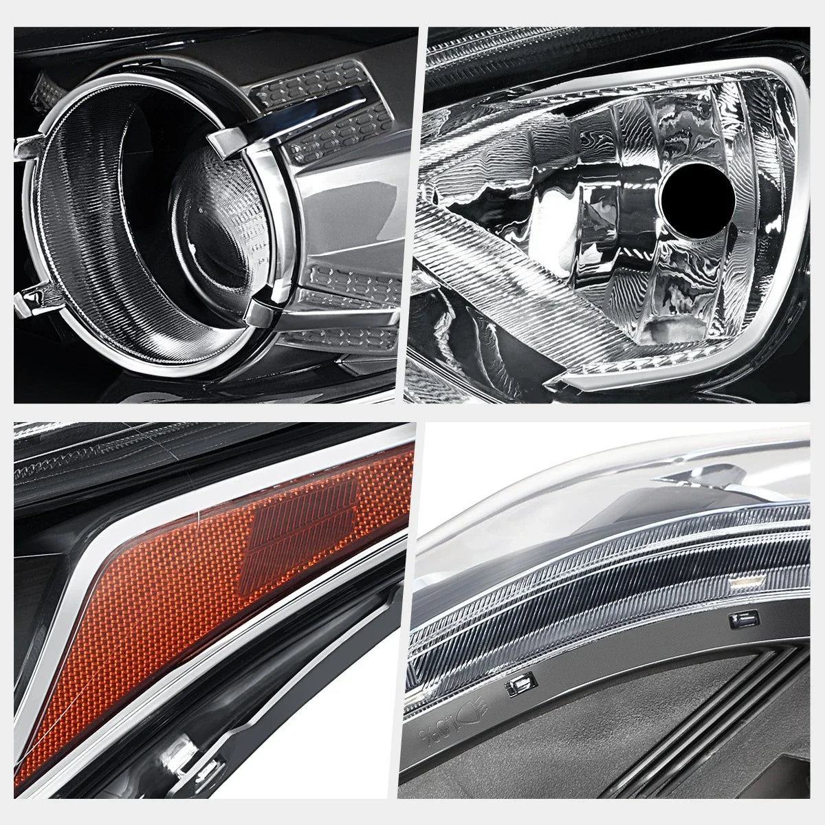 Left Side Projector Headlight Lamp for Forte Sedan (2019–2021) - Black Housing