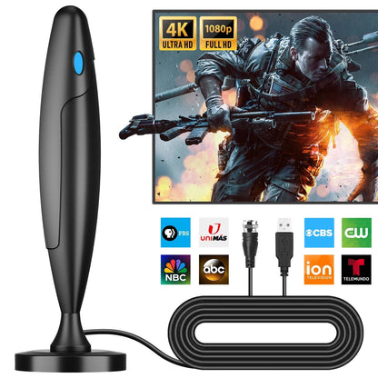 Indoor HD Digital Amplifier TV Antenna for Long Range Signal Boosting