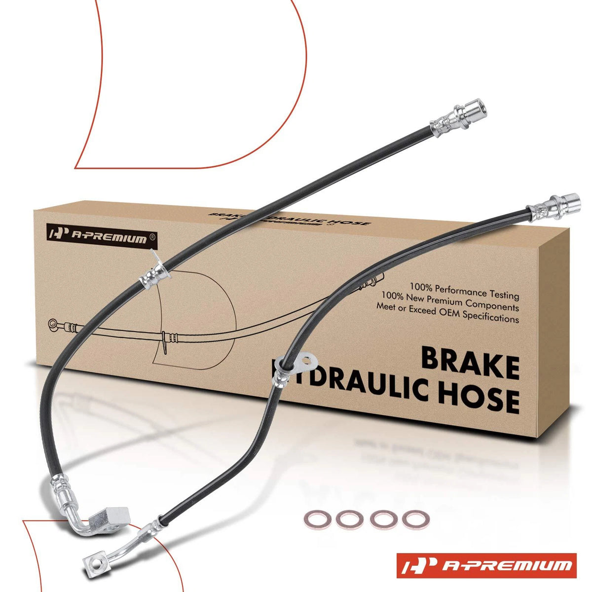 2X Front Brake Hydraulic Hose for Chevrolet Camaro (2012–2015) 20944522, 20944523