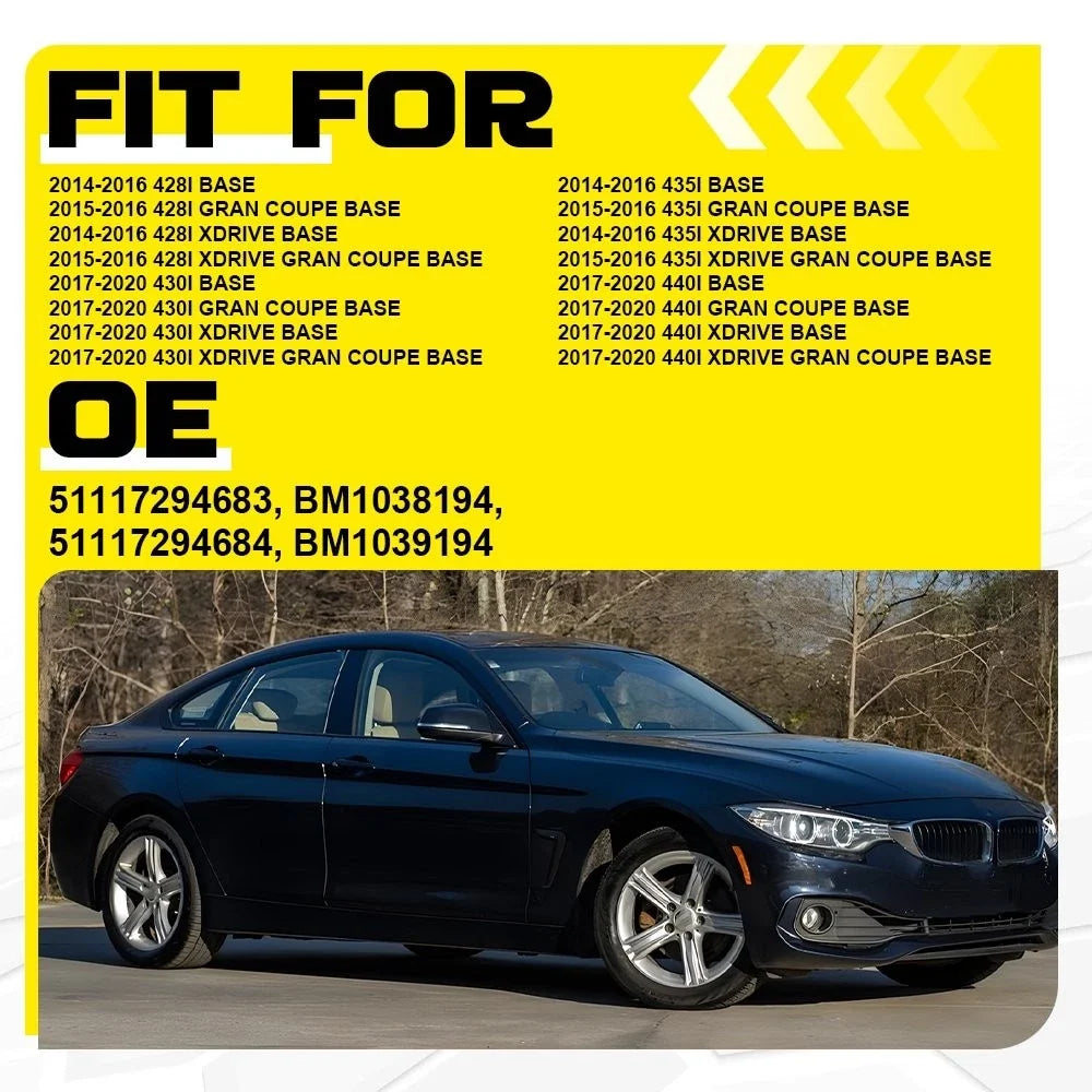 Pair of Black Fog Light Trims for BMW 428i (2014–2016)
