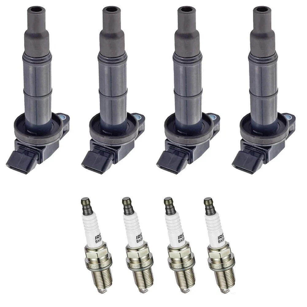 Set of 4 Ignition Coils + Spark Plugs for Toyota Corolla Matrix MR2 Celica Vibe Prizm (2003–2008)
