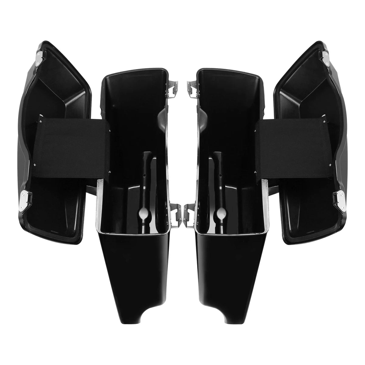 5" Stretched Extended Hard Saddle Bags + Conversion Brackets for Harley Softail