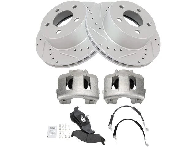 Set of 4 Brake Pads Rotors Calipers for Jeep Wagoneer (1990) 19684KFQM