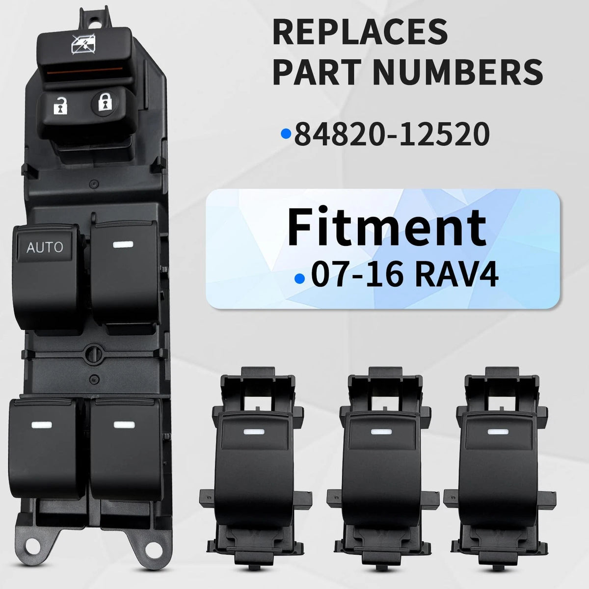 4Door Orange Backlit Window Switch Kit for Toyota RAV4 (2007–2012)