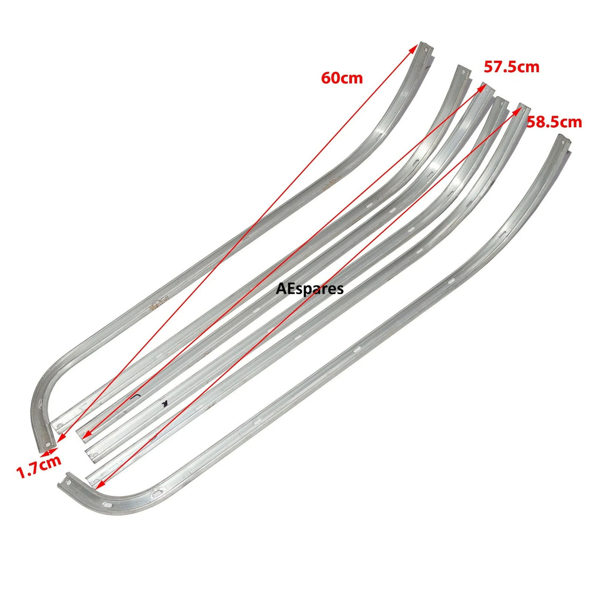 Set of 2 Footboard Runner Channel Strips for Vespa VBB Rally GS