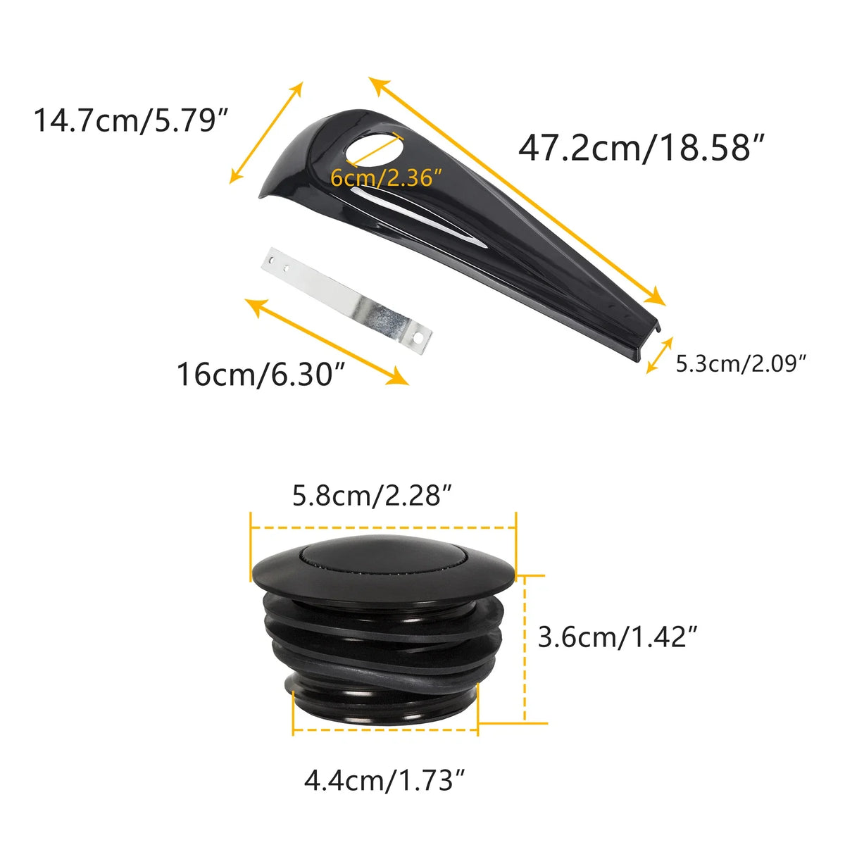 Glossy Black Dash Fuel Console + Gas Tank Cap Cover for Harley Street Glide (2008–2023)