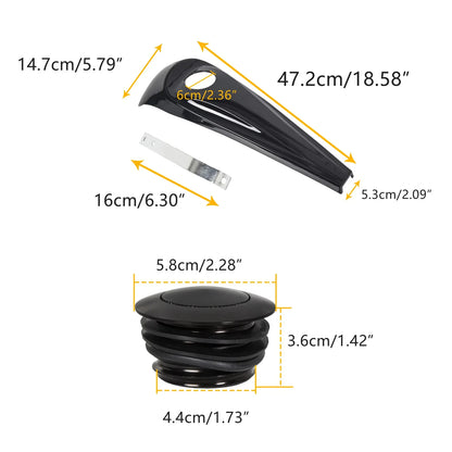 Glossy Black Dash Fuel Console + Gas Tank Cap Cover for Harley Street Glide (2008–2023)