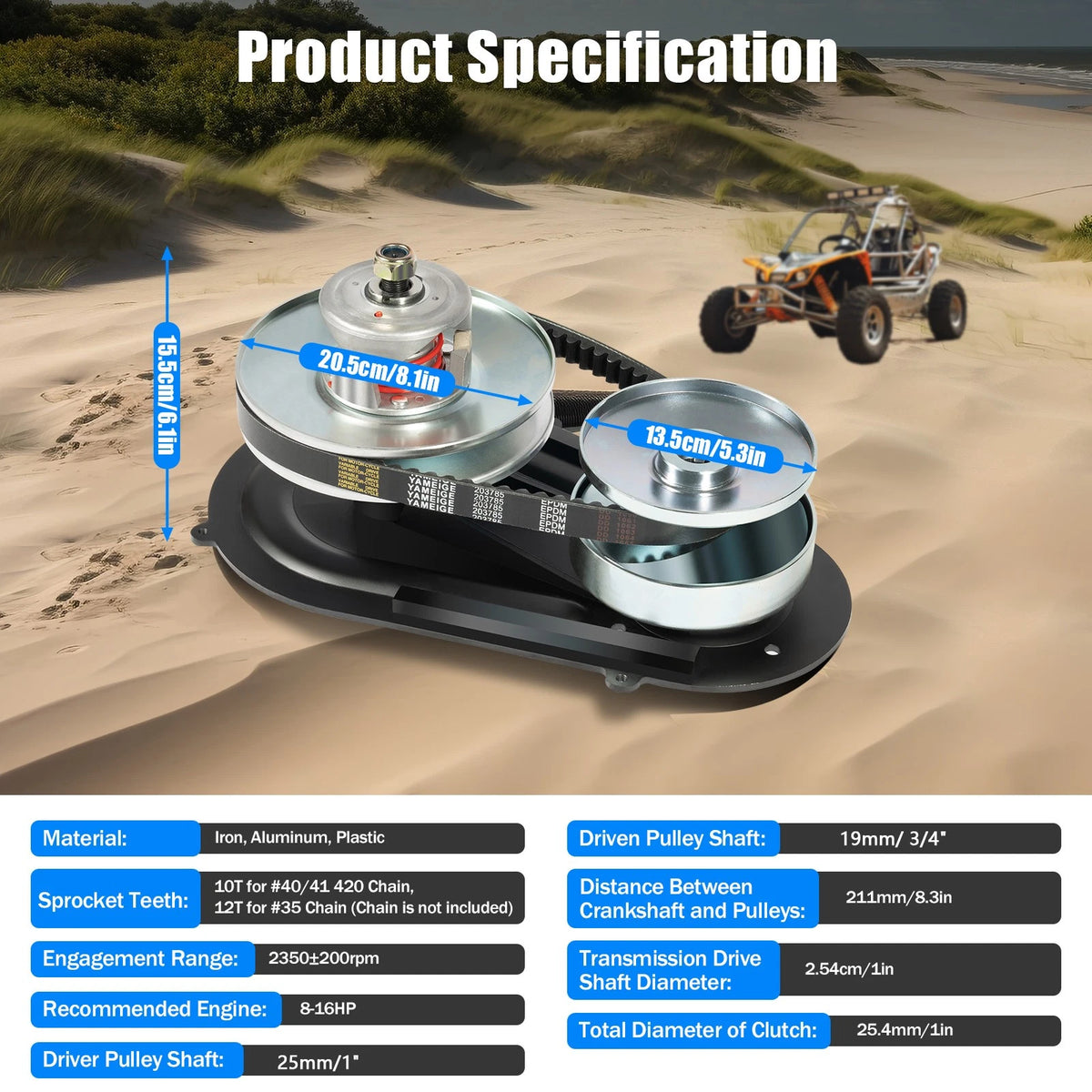 Torque Converter Kit for Go Kart Predator Dune 420CC GX 390 (40 Series)