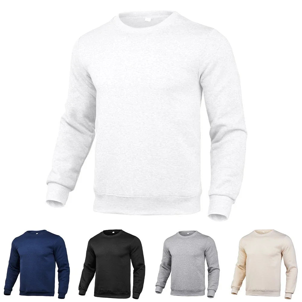Set of 2 Solid Cotton Sweatshirts for Casual Wear (Men's, Long Sleeve)
