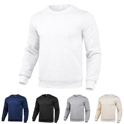 Set of 2 Solid Cotton Sweatshirts for Casual Wear (Men's, Long Sleeve)