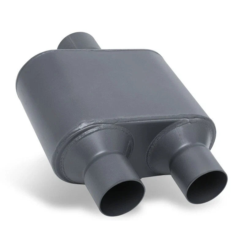 2.5" Center Inlet/Dual Outlet Performance Chambered Race Exhaust Muffler for