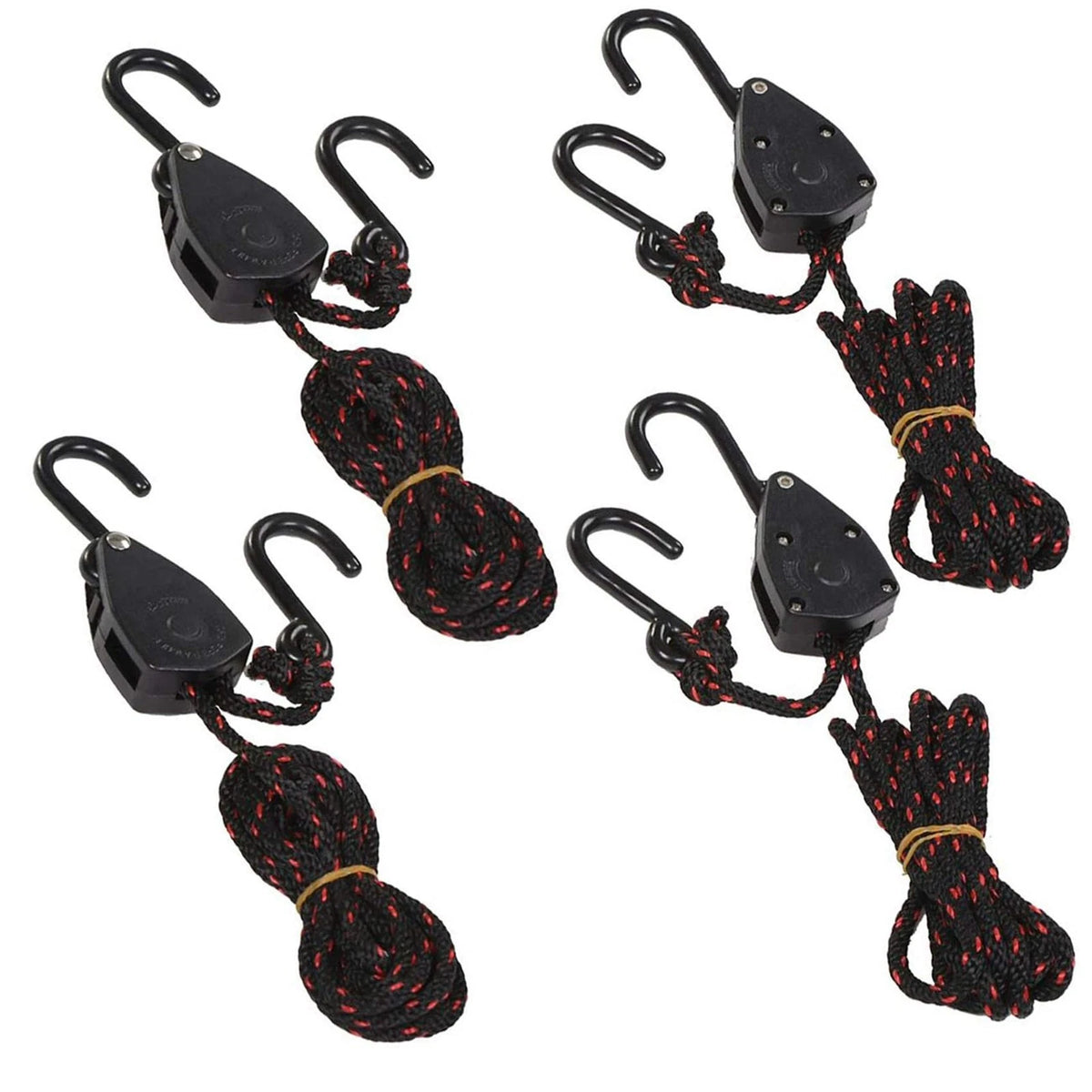 Set of 4 Adjustable Heavy Duty Ropes for Various Applications (1/8in, 8ft)