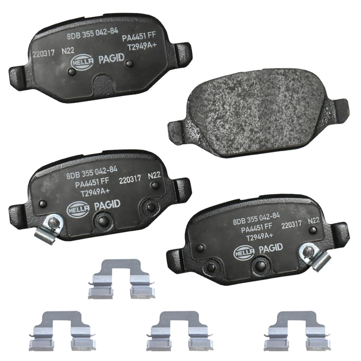 Set of 4 Hella Brake Pad Sets for Fiat 500 (2012–2019)
