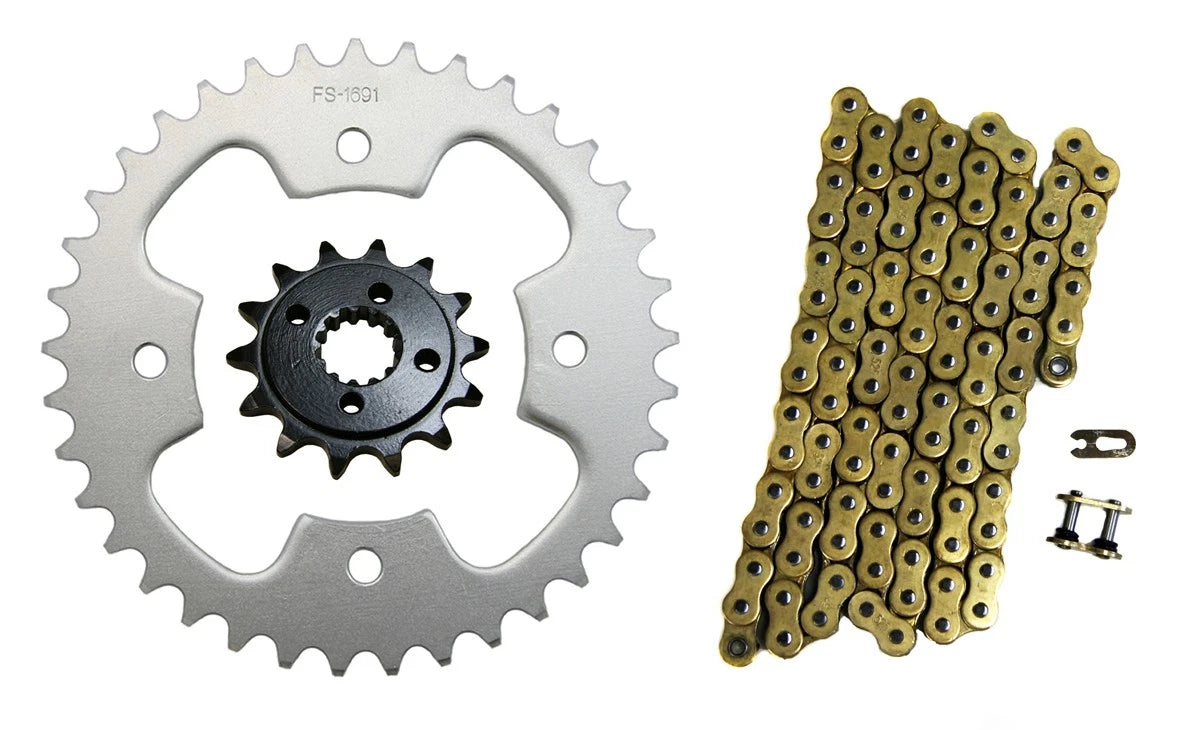 Gold 520x92 Drive Chain & 14/38 Sprockets for Polaris Predator 500 (2005–2007) K16571692520NZG92