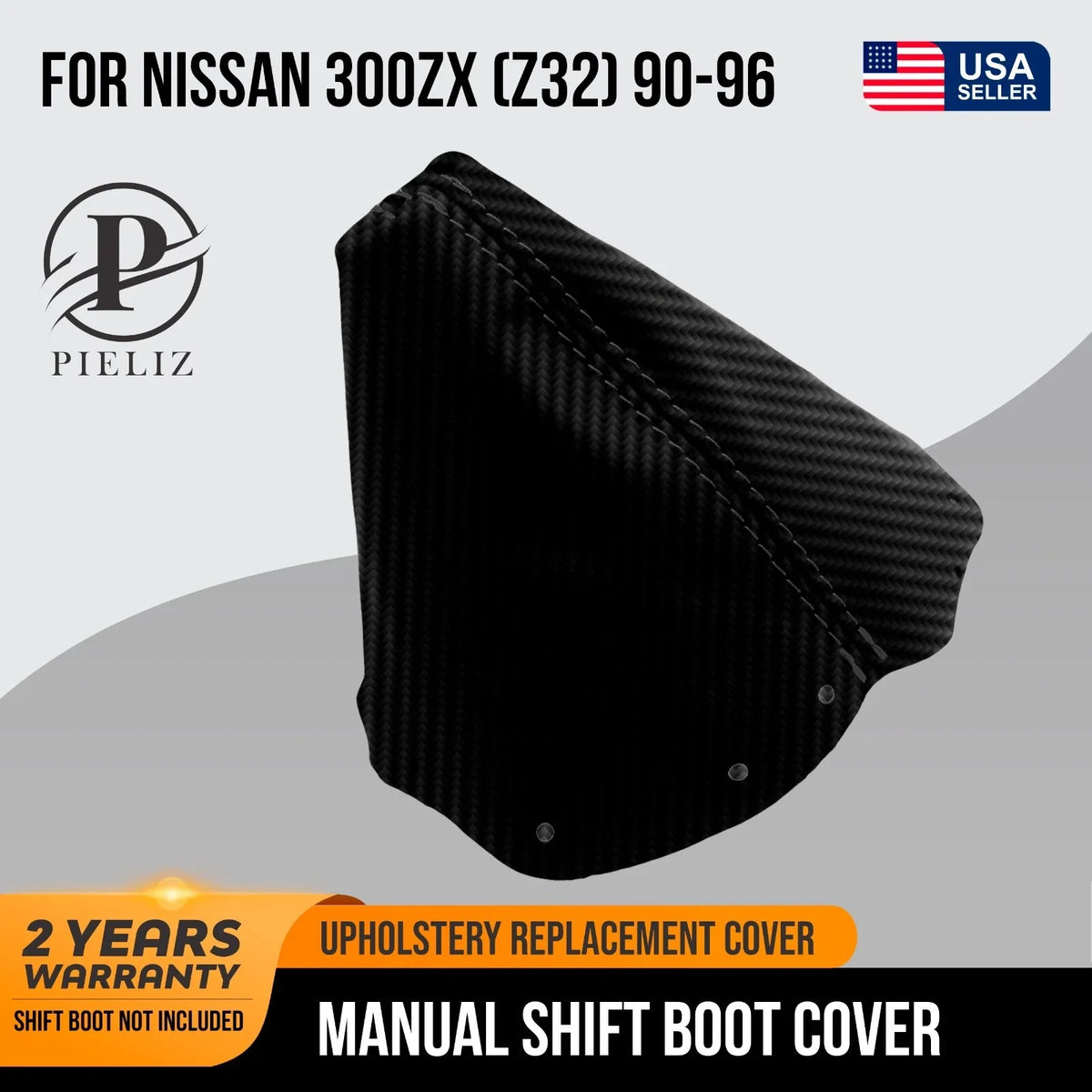 Manual Shift Boot Cover for Nissan 300ZX (1990–1996) Carbon Black