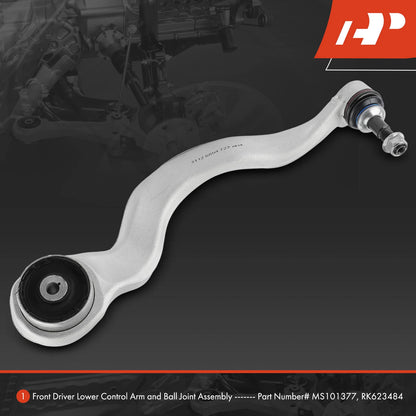 Front Left Lower Control Arm w/ Ball Joint for BMW 320i (31126854723, CMS101377)