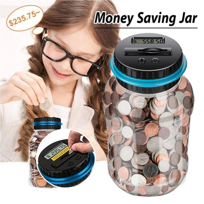 Digital Coin Counter Piggy Bank for Savings Jar - Blue