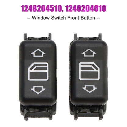 2X Console Power Window Switch for Mercedes Benz W124 S126 W190 (A1248204510, A1248204610)