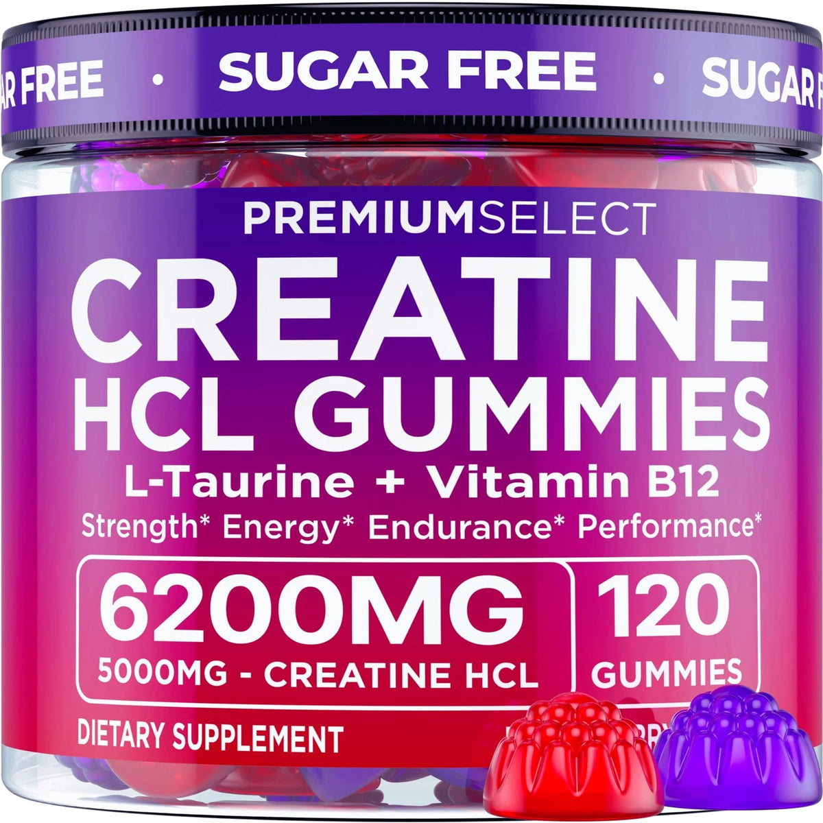 Creatine HCL Gummies 120 Count for Women & Men