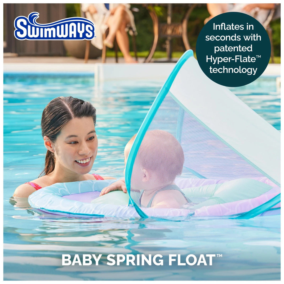 SwimWays Baby Spring Float for Pool with Canopy (One Size)